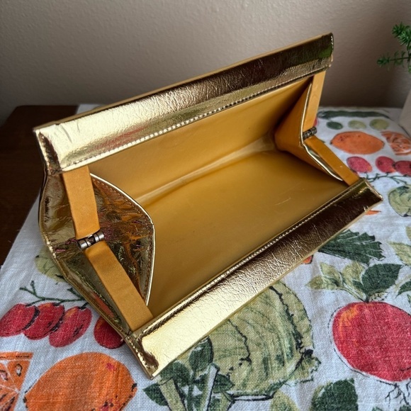 Vintage gold foil snap closure clasp handbag